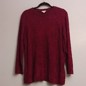 J.Jill size 2X women's red crew neck long sleeve sweater.